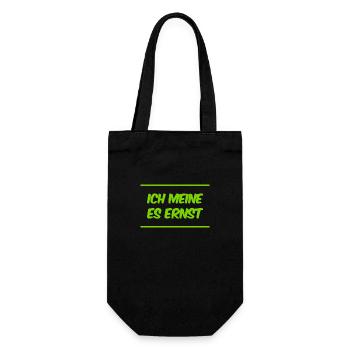 das ist mein voller Ernst - Geschenkbeutel für Flaschen - Schwarz - Vorne
