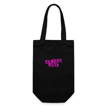 darf ich dich unterstützen? - Geschenkbeutel für Flaschen - Schwarz - Vorne