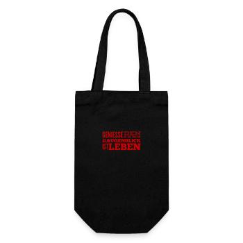 lebe im Augenblick - Geschenkbeutel für Flaschen - Schwarz - Vorne