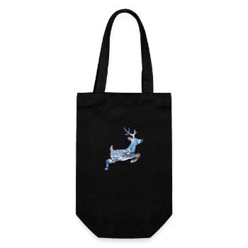 Féérie hivernale en silhouette de cerf - Sac à bouteille - noir - Devant