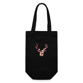 Geometrischer Hirsch - Geschenkbeutel für Flaschen - Schwarz - Vorne