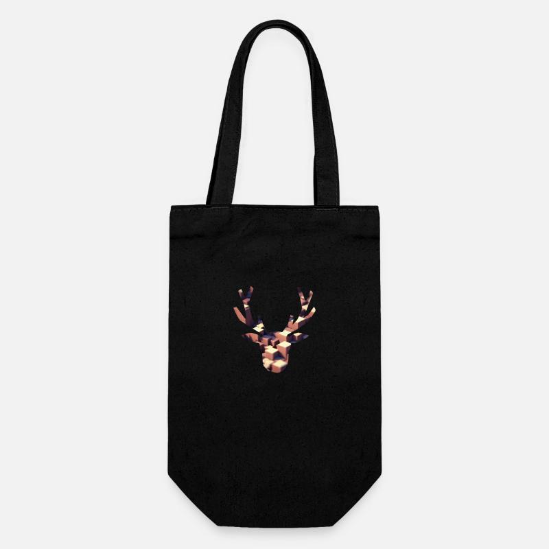 Cerf géométrique - Sac à bouteille - noir