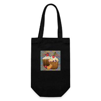 Cake - Gift Bag for Bottles - black - Front