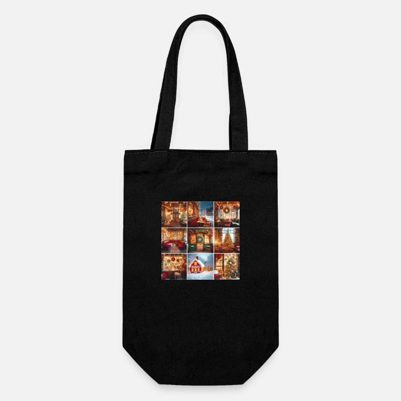 Winter Café - Gift Bag for Bottles - black