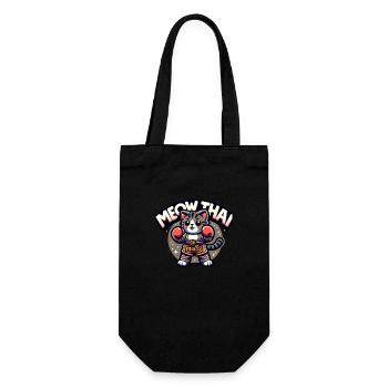 Mixed Martial Arts Meow Thai Muay Thai Cat - Geschenkbeutel für Flaschen - Schwarz - Vorne
