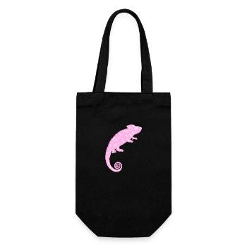 Pink chameleon - Gift Bag for Bottles - black - Front