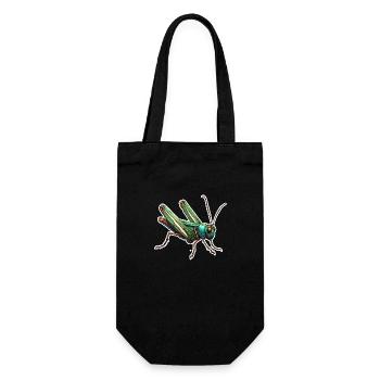 Grasshopper / Insect / Animal / Meadow / Hopping - Gift Bag for Bottles - black - Front