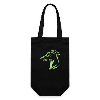 Greyhound Whippet, Dog Head, Drawing Green - Gift Bag for Bottles - black - Front
