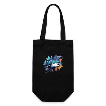 Shark design in bright colors. Ideal as a gift - Gift Bag for Bottles - black - Front