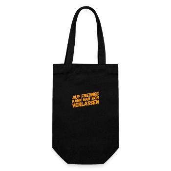 Freunde sind genial - Geschenkbeutel für Flaschen - Schwarz - Vorne
