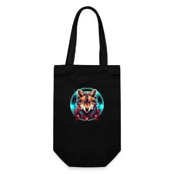Wolf with Xmas Ornament, Love Wolfs - Gift Bag for Bottles - black - Front