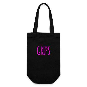 ich habe Grips - Geschenkbeutel für Flaschen - Schwarz - Vorne