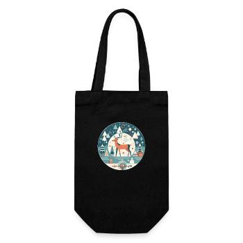 Cerf avec l’élément de Noël, Cerfs d’amour - Sac à bouteille - noir - Devant