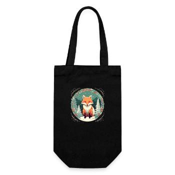 Fox Avec des éléments de Noël, Love Foxes - Sac à bouteille - noir - Devant