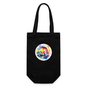 Colorful Headphones Music - Gift Bag for Bottles - black - Front