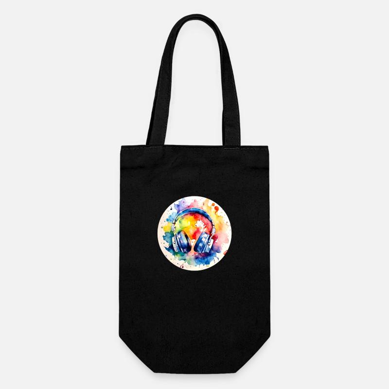 Bunte Kopfhörer Musik - Geschenkbeutel für Flaschen - Schwarz