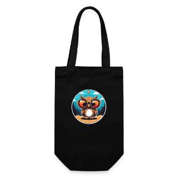 Owl Christmas Drawing - Gift Bag for Bottles - black - Front