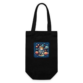 Cosmo, Cat, Astronaut, Space, Kitty - Gift Bag for Bottles - black - Front
