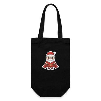 Weihnachtsmann Superheld - Geschenkbeutel für Flaschen - Schwarz - Vorne