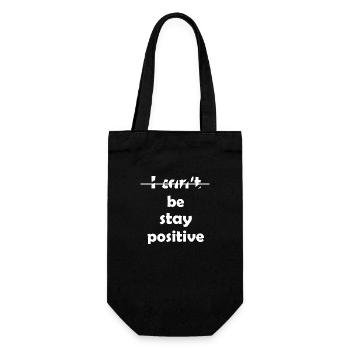 I Can't Be Stay Positive - Geschenkbeutel für Flaschen - Schwarz - Vorne