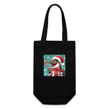 Dinosaure de Noël - Sac à bouteille - noir - Devant