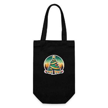 Christmas Tree Drawing Christmas - Gift Bag for Bottles - black - Front