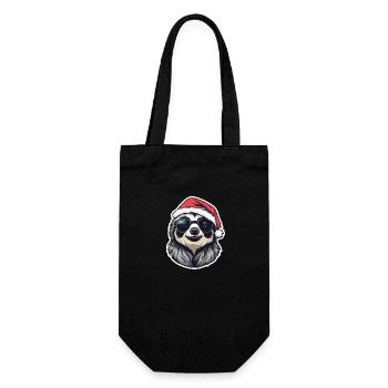 Sloth Christmas Drawing - Gift Bag for Bottles - black - Front