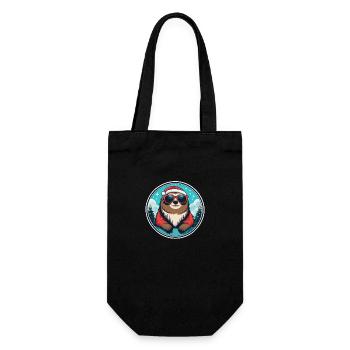 Sloth Christmas Drawing - Gift Bag for Bottles - black - Front