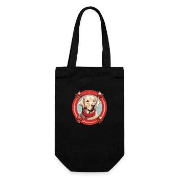 Labrador Retriever Hund Weihnachten, Liebe Hunde - Geschenkbeutel für Flaschen - Schwarz - Vorne