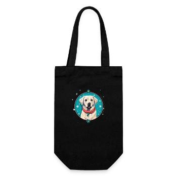 Labrador Retriever Hund Weihnachten, Liebe Hunde - Geschenkbeutel für Flaschen - Schwarz - Vorne