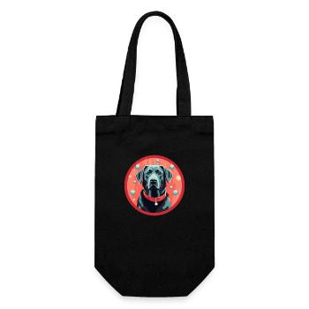 Labrador Retriever Hund Weihnachten, Liebe Hunde - Geschenkbeutel für Flaschen - Schwarz - Vorne