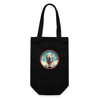 Labrador Retriever Hund Weihnachten, Liebe Hunde - Geschenkbeutel für Flaschen - Schwarz - Vorne