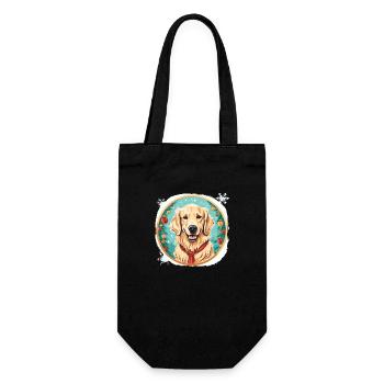 Golden Retriever chien Noël, chiens d’amour - Sac à bouteille - noir - Devant