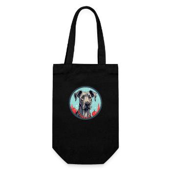 Greate Dane Dog Xmas, Love Dogs - Gift Bag for Bottles - black - Front