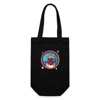 Französische Bulldogge Hund Weihnachten, Liebeshunde - Geschenkbeutel für Flaschen - Schwarz - Vorne