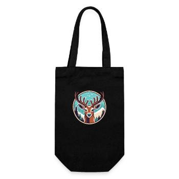 Reindeer Christmas Drawing - Gift Bag for Bottles - black - Front