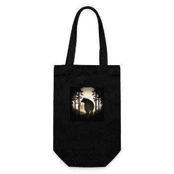 Bear in Forest, Love Bears - Gift Bag for Bottles - black - Front