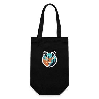 Reindeer Christmas Drawing - Gift Bag for Bottles - black - Front
