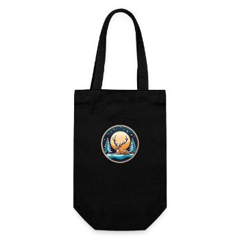 Reindeer Christmas Drawing - Gift Bag for Bottles - black - Front