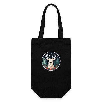 Reindeer Christmas Drawing - Gift Bag for Bottles - black - Front