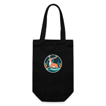 Reindeer Christmas Drawing - Gift Bag for Bottles - black - Front
