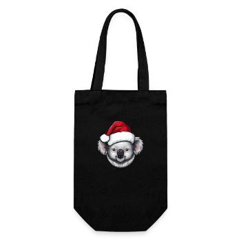 Tête d’animal de Noël Koala - Sac à bouteille - noir - Devant