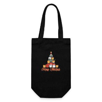 Arbre de Noël chats - Sac à bouteille - noir - Devant
