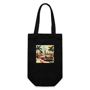 Oldtimer Glanz - Geschenkbeutel für Flaschen - Schwarz - Vorne