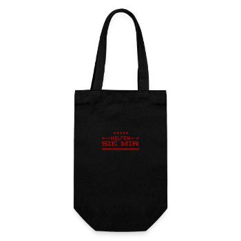 mit der Bitte um Unterstützung - Geschenkbeutel für Flaschen - Schwarz - Vorne