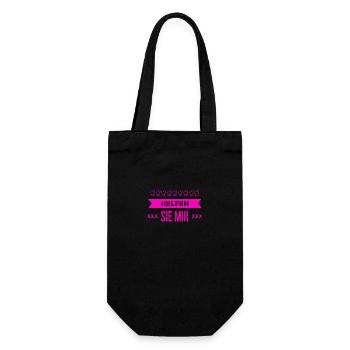 ich kann Unterstützung gebrauchen - Geschenkbeutel für Flaschen - Schwarz - Vorne