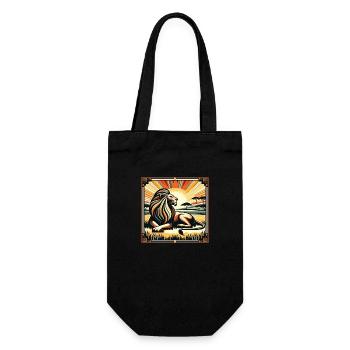 King Savannah Lion Art Deco Style - Gift Bag for Bottles - black - Front