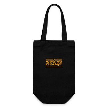 Wieso? - Geschenkbeutel für Flaschen - Schwarz - Vorne