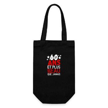60 ans et plus beau que jamas - Sac à bouteille - noir - Devant