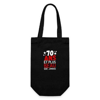 70 ans et plus beau que jamas - Sac à bouteille - noir - Devant